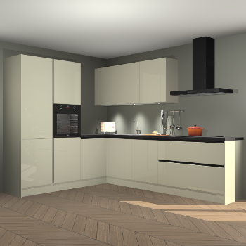 Magnolia hoogglans greeploze keuken Parla 90841