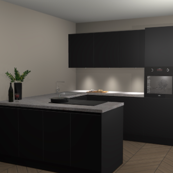 Zwarte greeploze keuken Rosario 70209