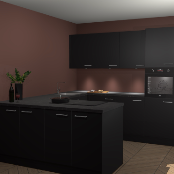 Zwarte keuken Rosario 70217