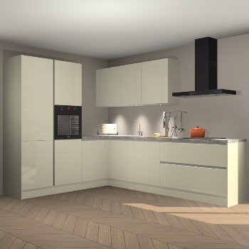 Magnolia hoogglans greeploze keuken Parla 90844