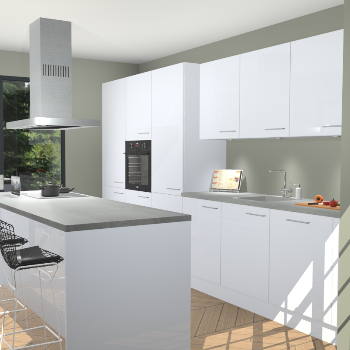 Sneeuwwitte Hoogglans keuken Straatsburg 50045