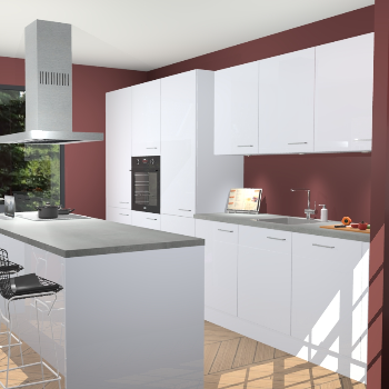 Sneeuwwitte Hoogglans keuken Straatsburg 50046