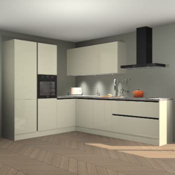 Magnolia hoogglans greeploze keuken Parla 90847