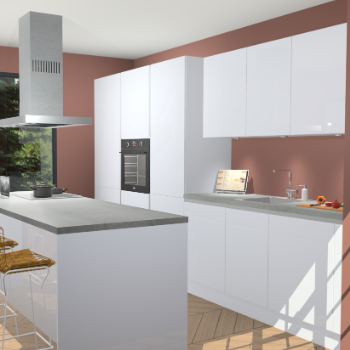 Sneeuwwitte Hoogglans Greeploze keuken Straatsburg 50047