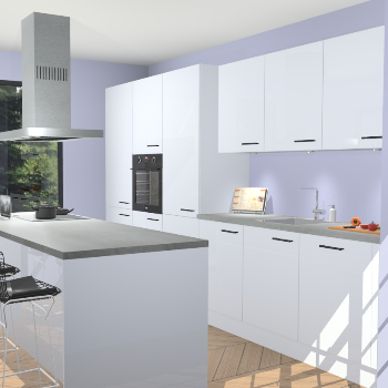 Sneeuwwitte Hoogglans keuken Straatsburg 50048