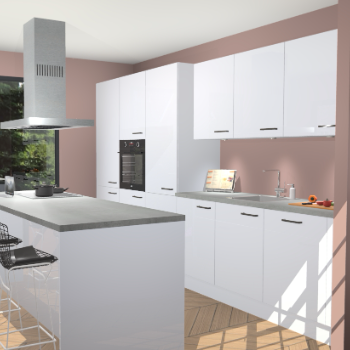 Sneeuwwitte Hoogglans keuken Straatsburg 50049