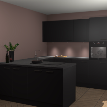 Zwarte greeploze keuken Rosario 70222