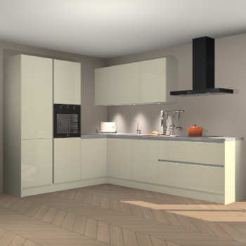 Magnolia hoogglans greeploze keuken Parla 90850