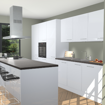 Sneeuwwitte Hoogglans keuken Straatsburg 50110