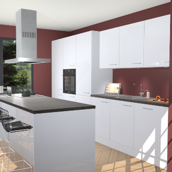 Sneeuwwitte Hoogglans keuken Straatsburg 50111