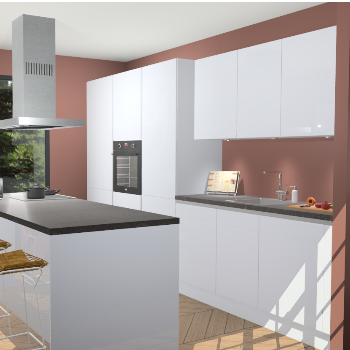 Sneeuwwitte Hoogglans Greeploze keuken Straatsburg 50112