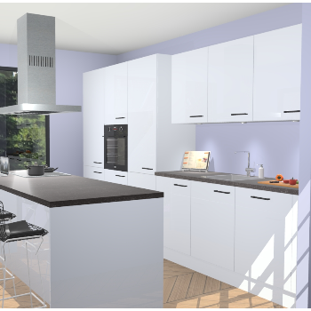 Sneeuwwitte Hoogglans keuken Straatsburg 50113