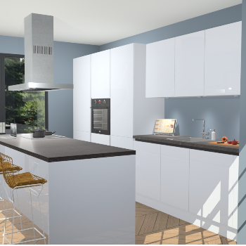 Sneeuwwitte Hoogglans Greeploze keuken Straatsburg 50115