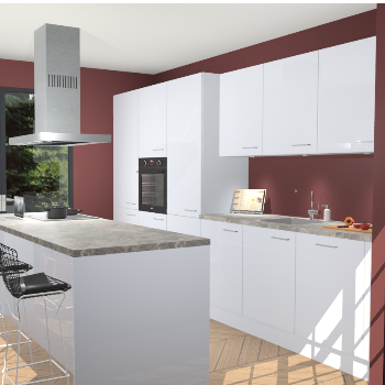 Sneeuwwitte Hoogglans keuken Straatsburg 50128