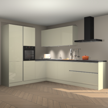 Magnolia hoogglans greeploze keuken Parla 90856