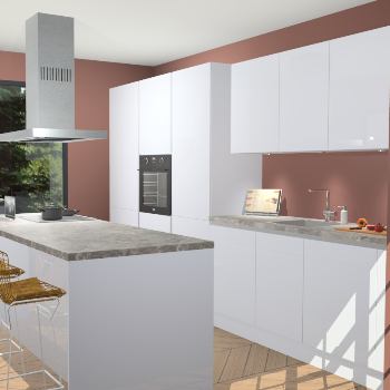 Sneeuwwitte Hoogglans Greeploze keuken Straatsburg 50131