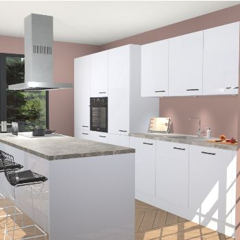 Sneeuwwitte Hoogglans keuken Straatsburg 50138