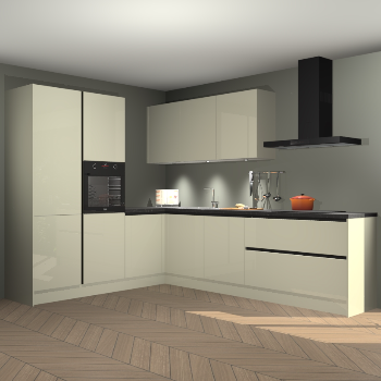 Magnolia hoogglans greeploze keuken Parla 90859