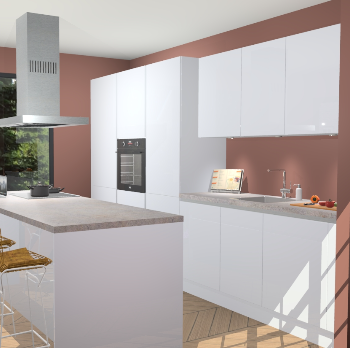 Sneeuwwitte Hoogglans Greeploze keuken Straatsburg 50132