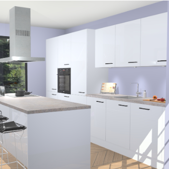 Sneeuwwitte Hoogglans keuken Straatsburg 50135