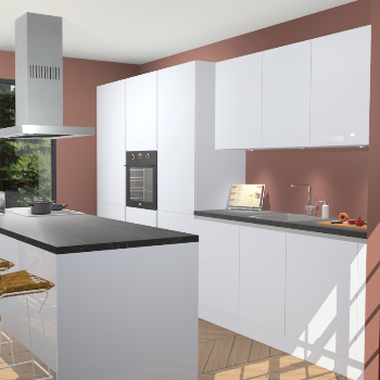 Sneeuwwitte Hoogglans Greeploze keuken Straatsburg 50133