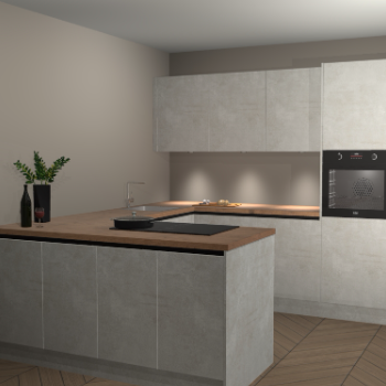 Beton opaal greeploze keuken Rosario 70331