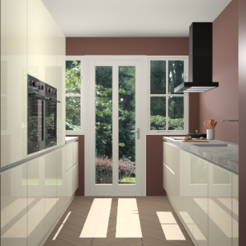 Magnolia hoogglans greeploze keuken Olympia 88537