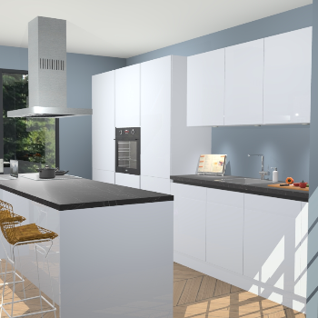 Sneeuwwitte Hoogglans Greeploze keuken Straatsburg 50143