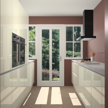 Magnolia hoogglans greeploze keuken Olympia 88543