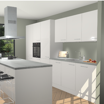 Zijdegrijze Hoogglans keuken Straatsburg 50220