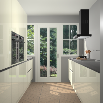 Magnolia hoogglans greeploze keuken Olympia 88552