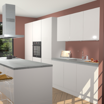 Zijdegrijze Hoogglans Greeploze keuken Straatsburg 50230