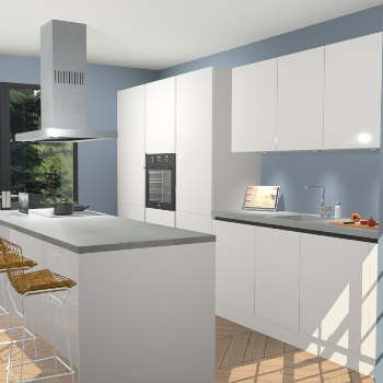 Zijdegrijze Hoogglans Greeploze keuken Straatsburg 50245