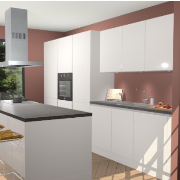 Zijdegrijze Hoogglans Greeploze keuken Straatsburg 50231