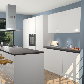 Zijdegrijze Hoogglans Greeploze keuken Straatsburg 50246