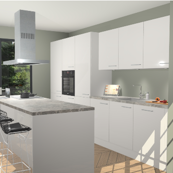 Zijdegrijze Hoogglans keuken Straatsburg 50222