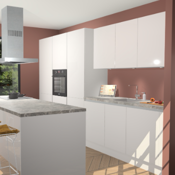 Zijdegrijze Hoogglans Greeploze keuken Straatsburg 50232