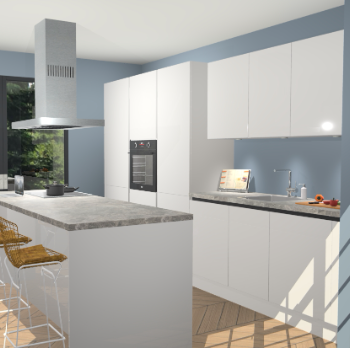 Zijdegrijze Hoogglans Greeploze keuken Straatsburg 50247