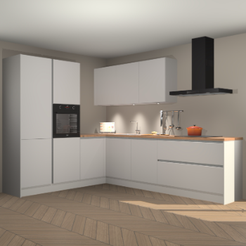 Zijdegrijze greeploze keuken Parla 87554