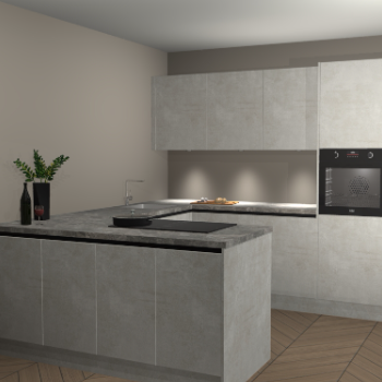 Beton opaal greeploze keuken Rosario 70427