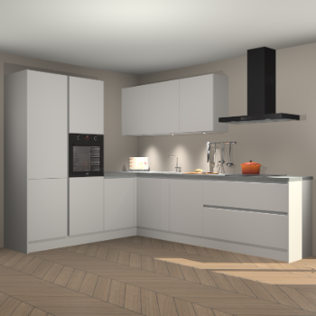 Zijdegrijze greeploze keuken Parla 87566