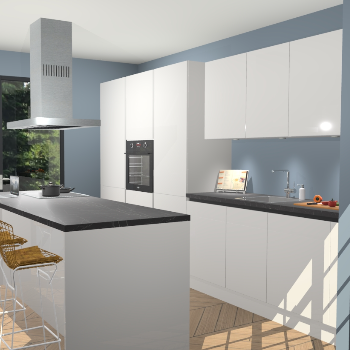 Zijdegrijze Hoogglans Greeploze keuken Straatsburg 50249