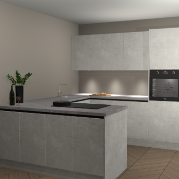 Beton opaal greeploze keuken Rosario 70441