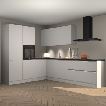 Zijdegrijze greeploze keuken Parla 87580