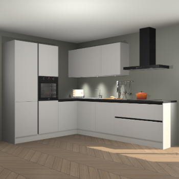 Zijdegrijze greeploze keuken Parla 87583