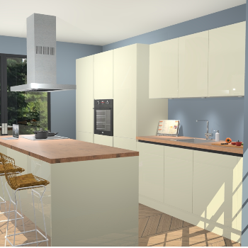 Magnolia Hoogglans Greeploze keuken Straatsburg 50326