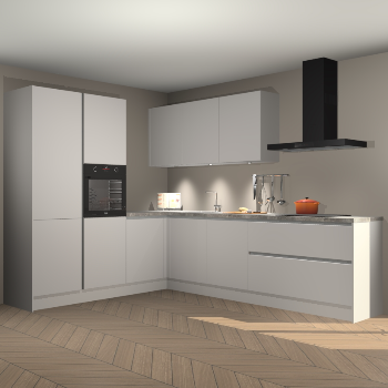 Zijdegrijze greeploze keuken Parla 87594