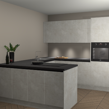 Beton opaal greeploze keuken Rosario 70497