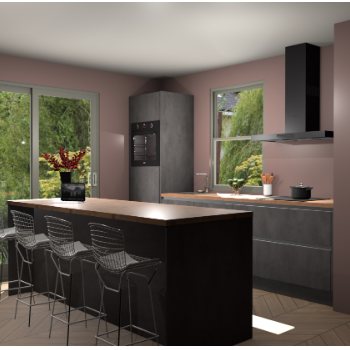 Beton Antraciet greeploze keuken Toulouse 52324