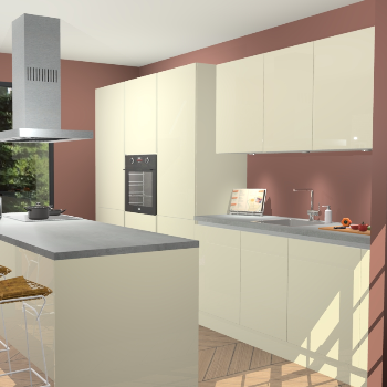 Magnolia Hoogglans Greeploze keuken Straatsburg 50353